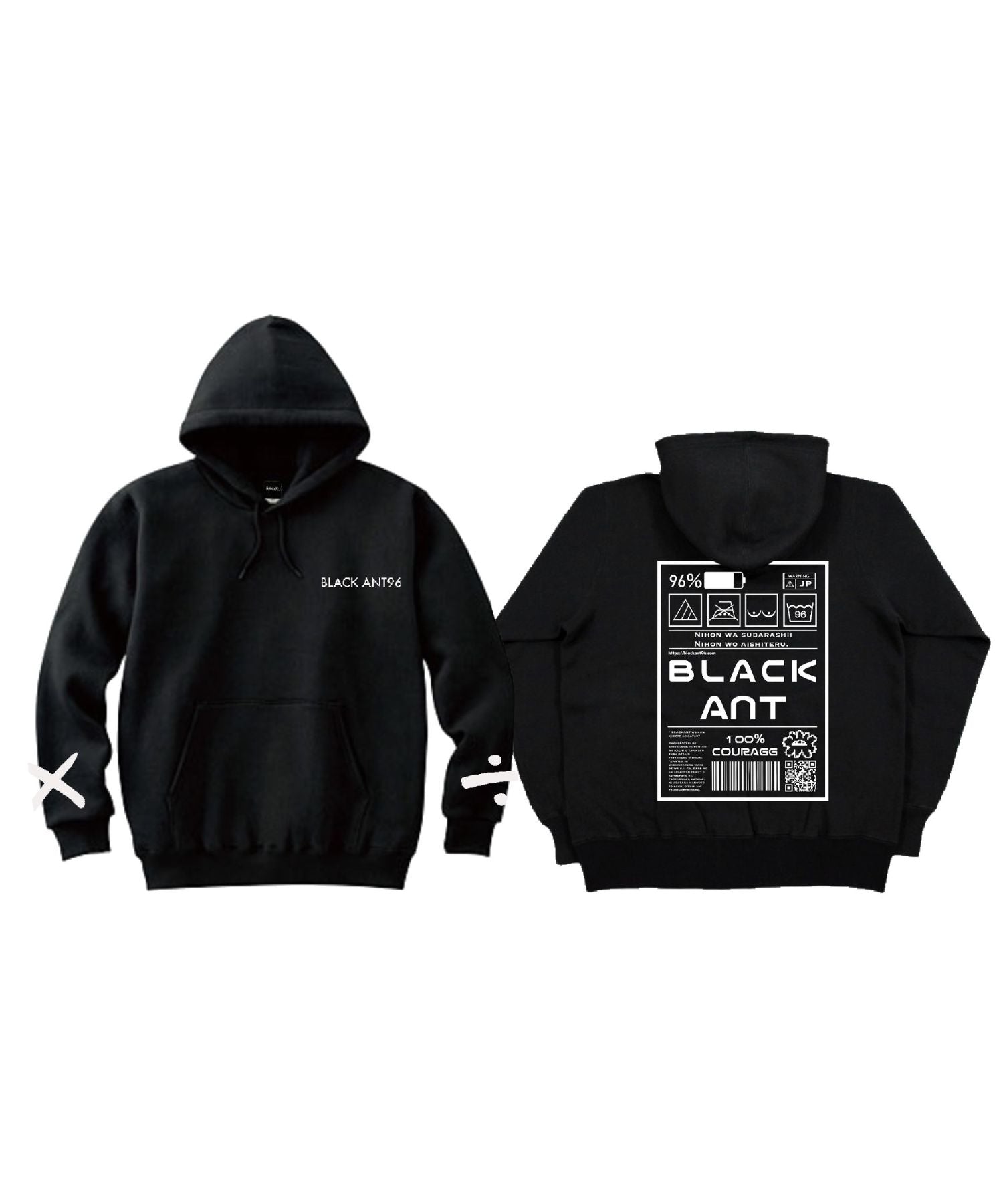 ラベルデザインパーカー / Label Print Hoodie – BLACKANT