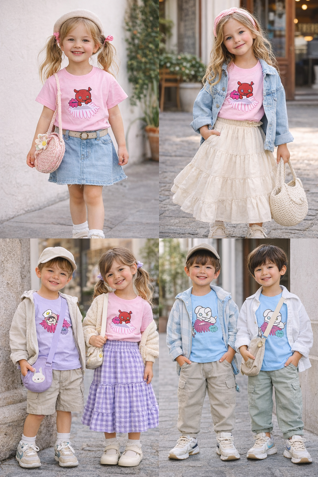 【受注販売】kidsフラワーキャラクターTシャツ Flower Character T-Shirt
