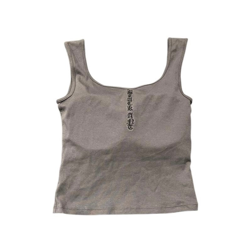 ボタンスクエアタンクトップ | Square Neck Button Tank Top