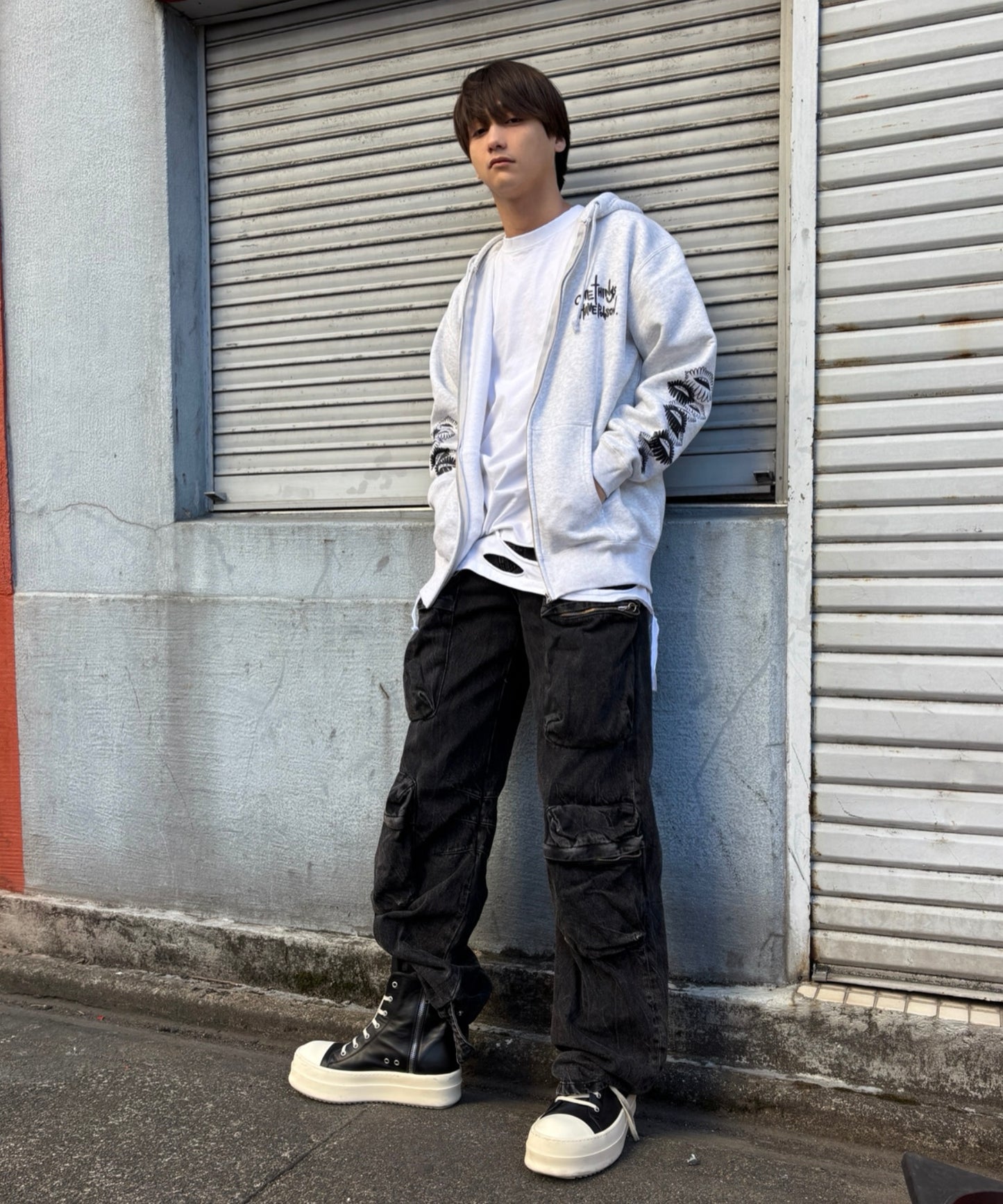 フラワーリップ ジップパーカー | Flower lip zip hoodie