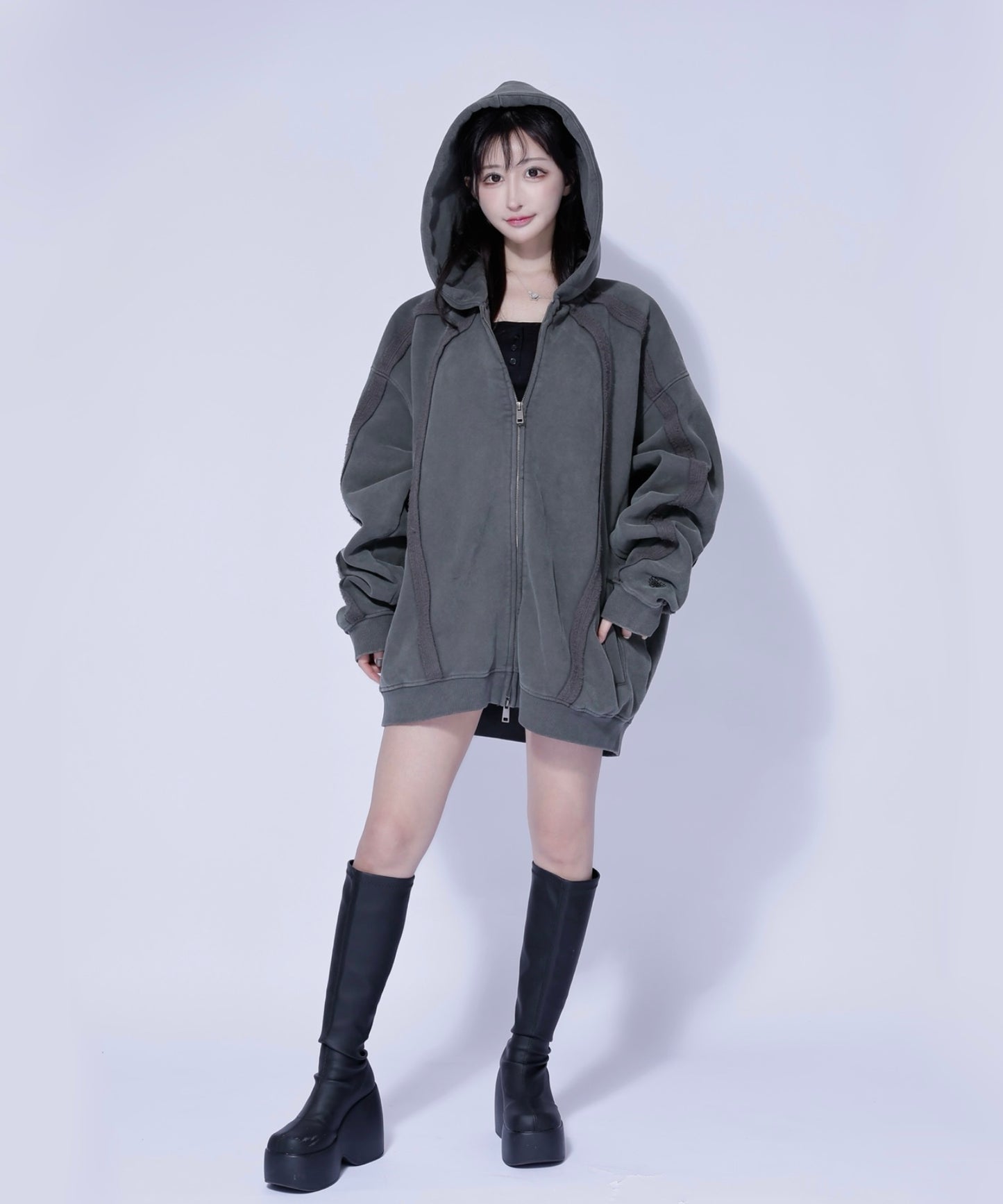 フェードラインジップパーカー / Fade Line Zip Hoodie