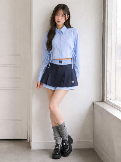 ダブルレイヤープリーツミニスカート / Double Layer Pleated Mini Skirt