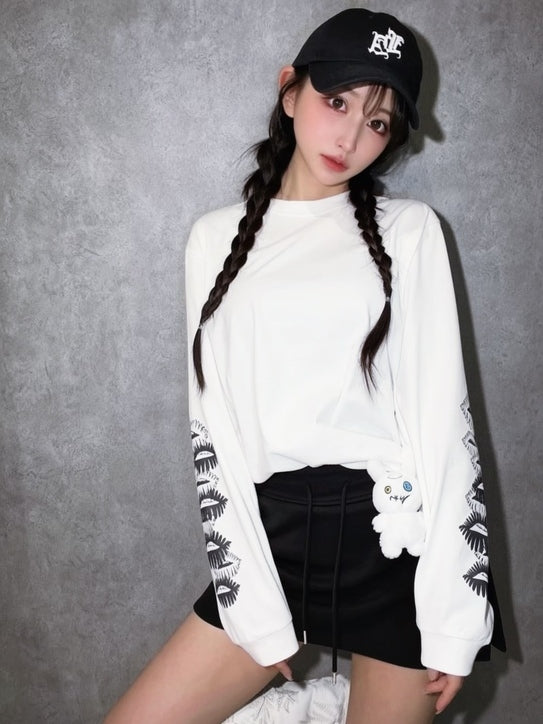 フラワーリップライン ロングTシャツ / Flower Lip Line Long Sleeve T-Shirt
