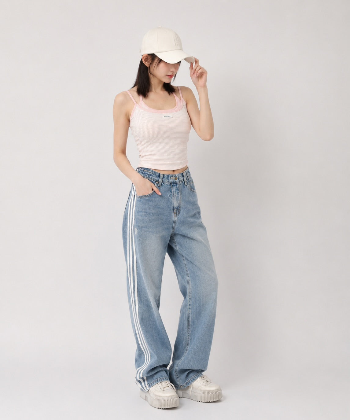 【予約商品】サイドラインワイドデニム / Side Line Wide Denim