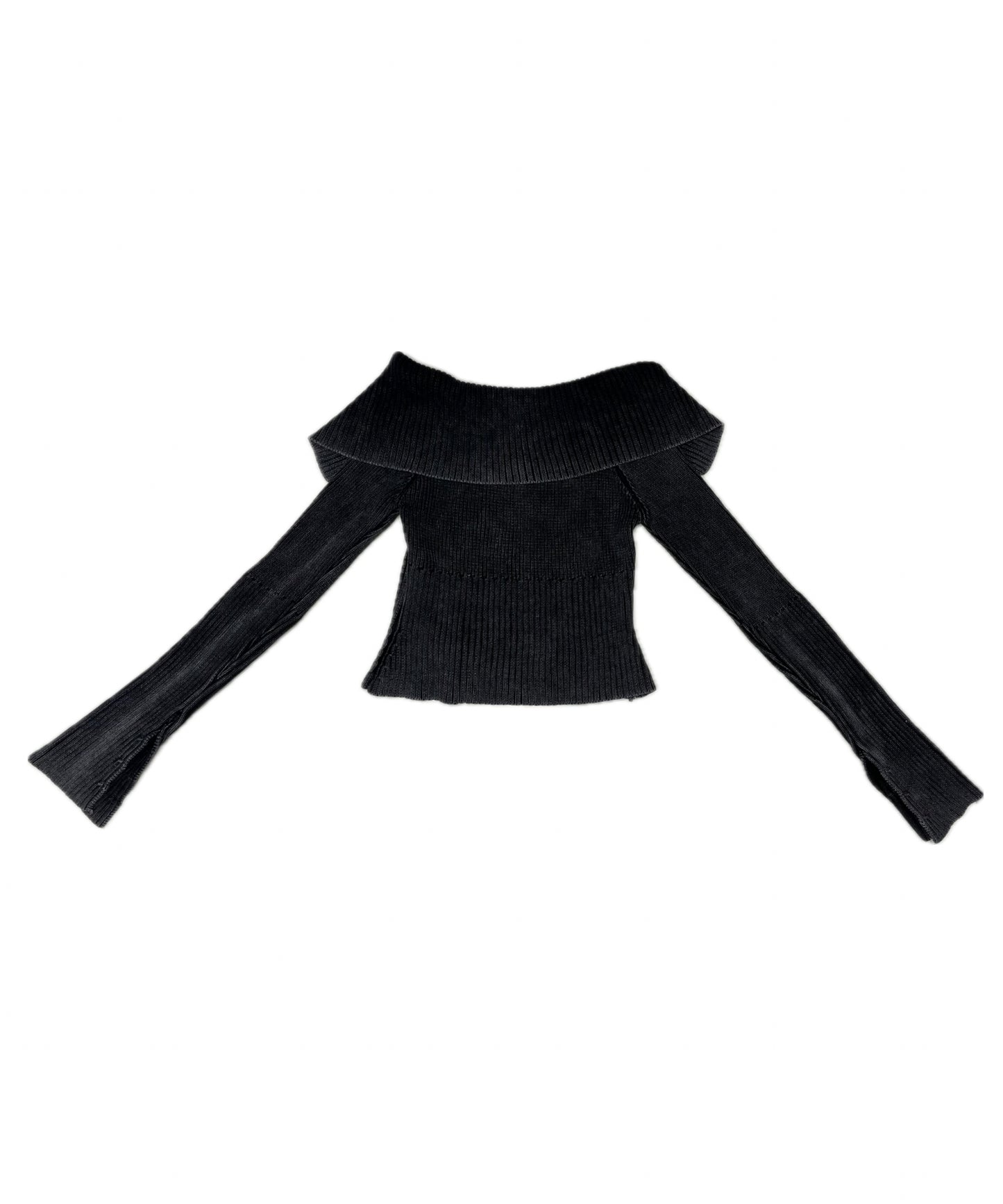 オフショルダーリブニット
/Off-Shoulder Ribbed Knit