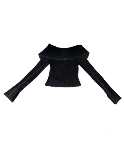 オフショルダーリブニット
/Off-Shoulder Ribbed Knit