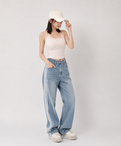 ダブルストラップボーダーキャミ / Double Strap Border Cami
