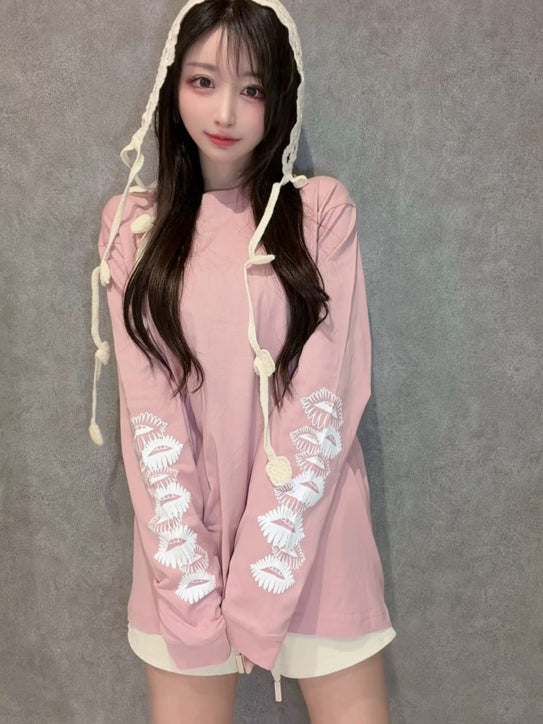 フラワーリップライン ロングTシャツ / Flower Lip Line Long Sleeve T-Shirt