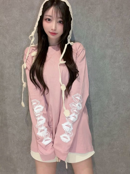 フラワーリップライン ロングTシャツ / Flower Lip Line Long Sleeve T-Shirt