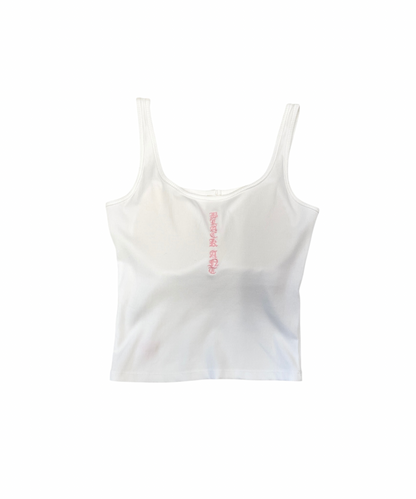 ボタンスクエアタンクトップ | Square Neck Button Tank Top
